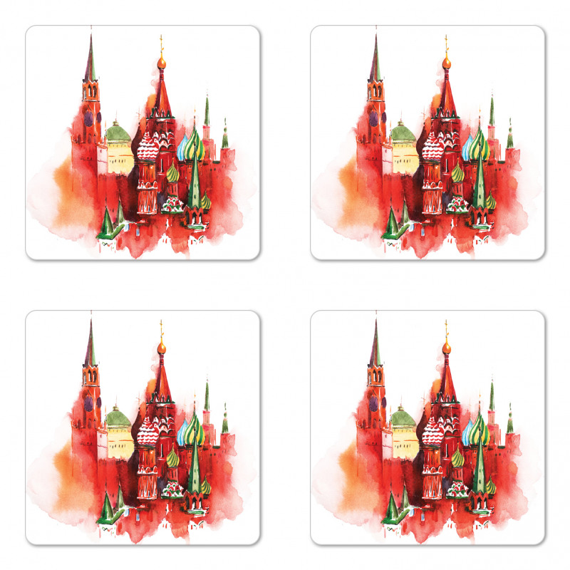 Red Square Saint Basil Art Coaster Set Of Four