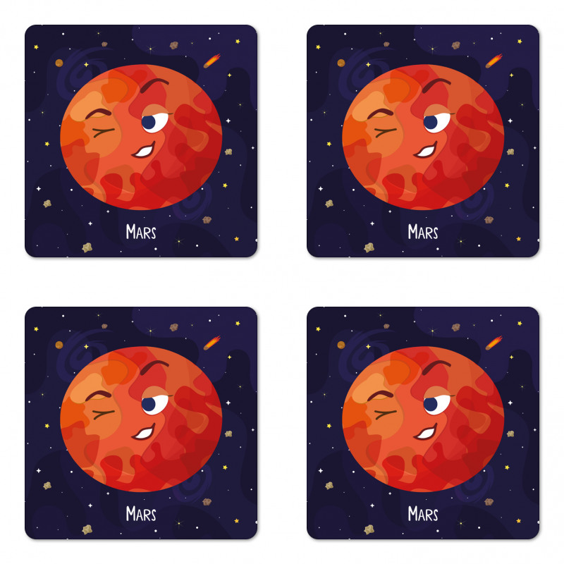 Mars Cartoon Character Coaster Set Of Four