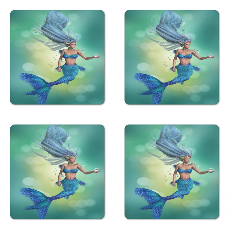 Mermaids Swimming Coaster Set Of Four