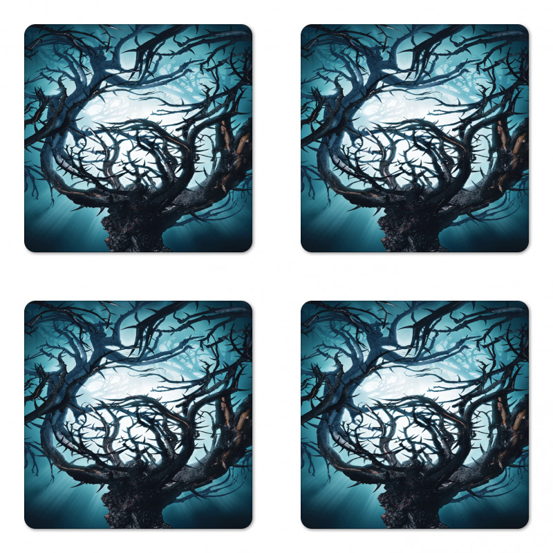 Night Big Mystic Tree Coaster Set Of Four