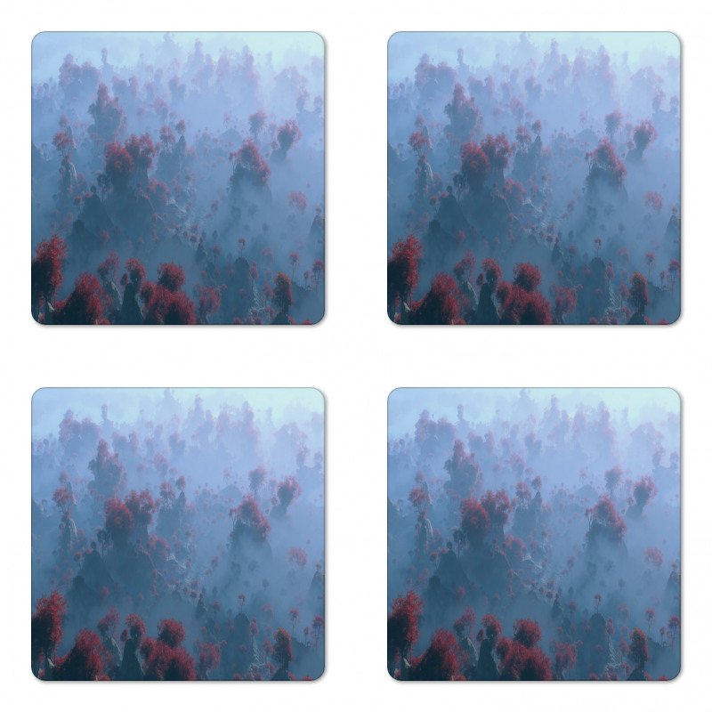 Autumn Trees in Mist Coaster Set Of Four