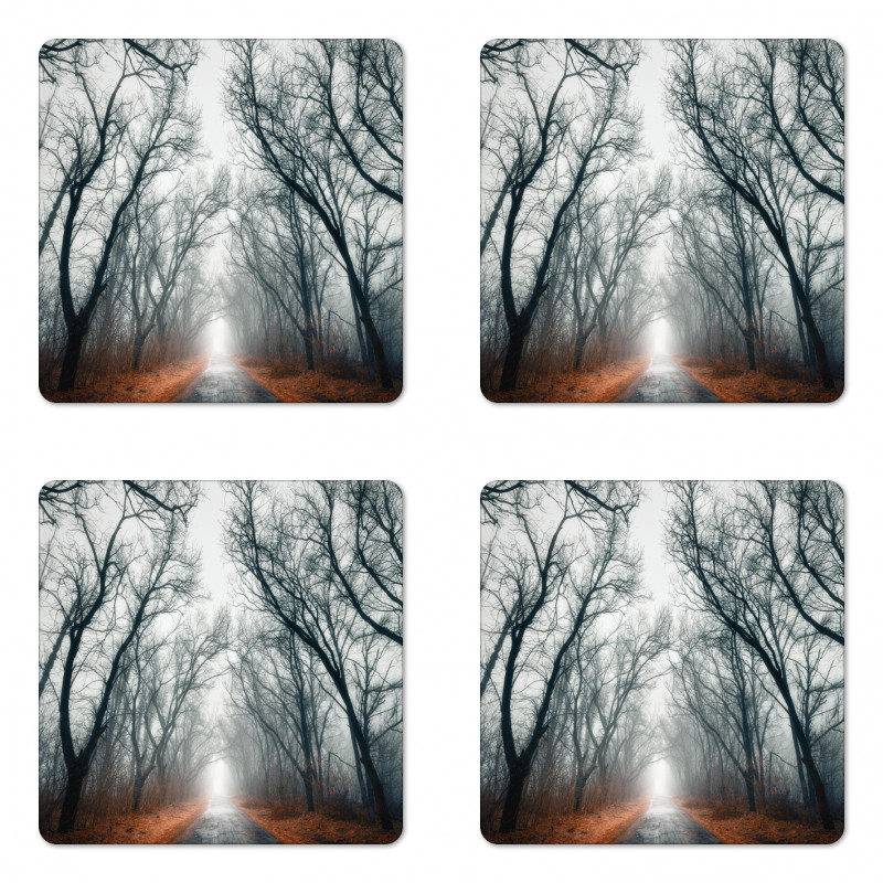 Autumn Sky and Leaves Coaster Set Of Four