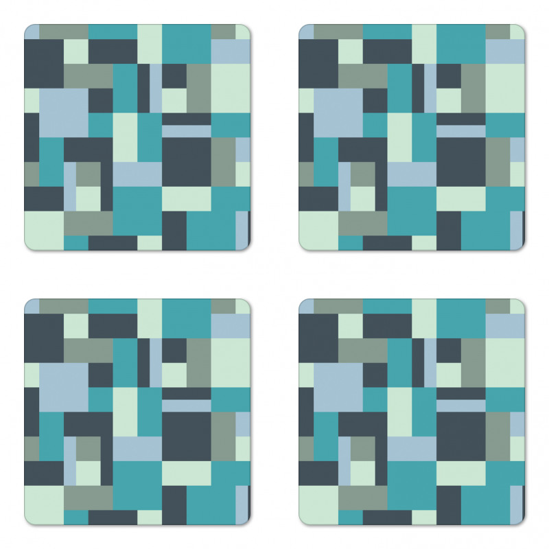 Modern Rectangular Shapes Coaster Set Of Four