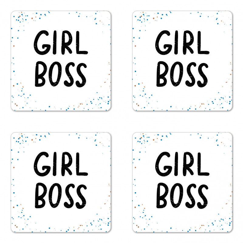 Grunge Typographic Image Coaster Set Of Four