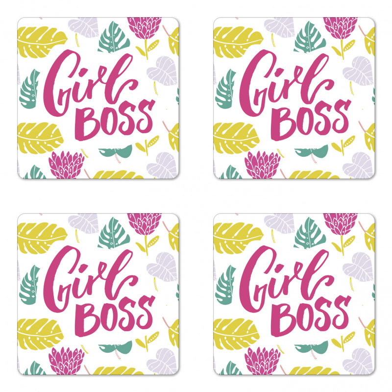 Feminism Calligraphy Art Coaster Set Of Four