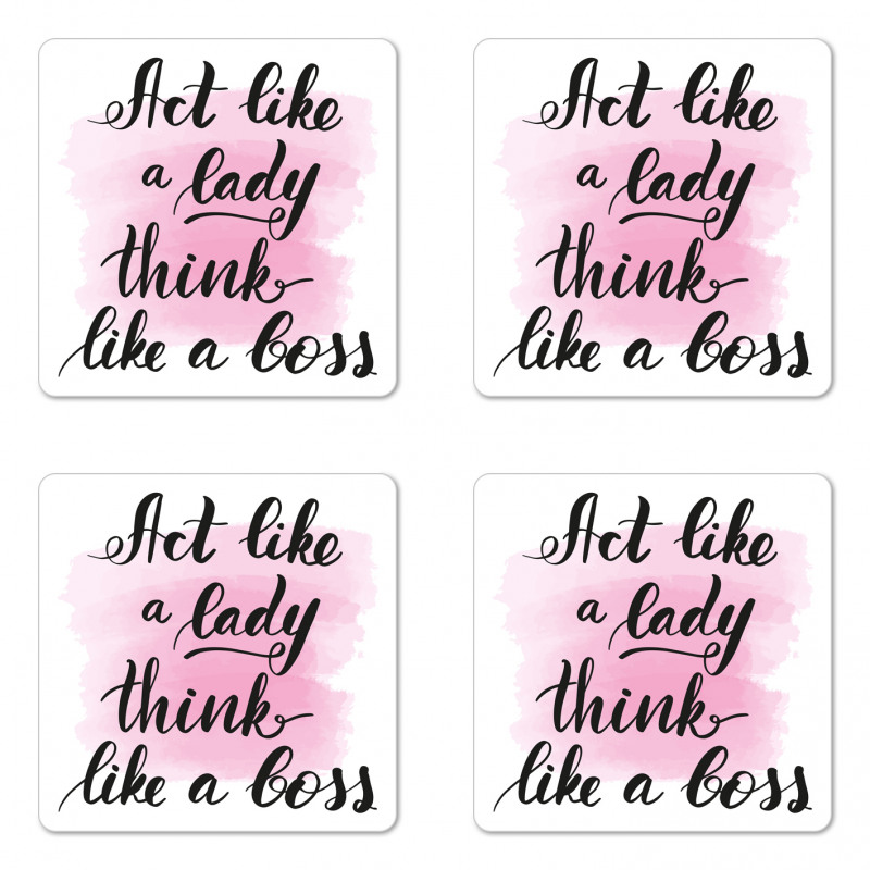 Act Like a Lady Lettering Coaster Set Of Four