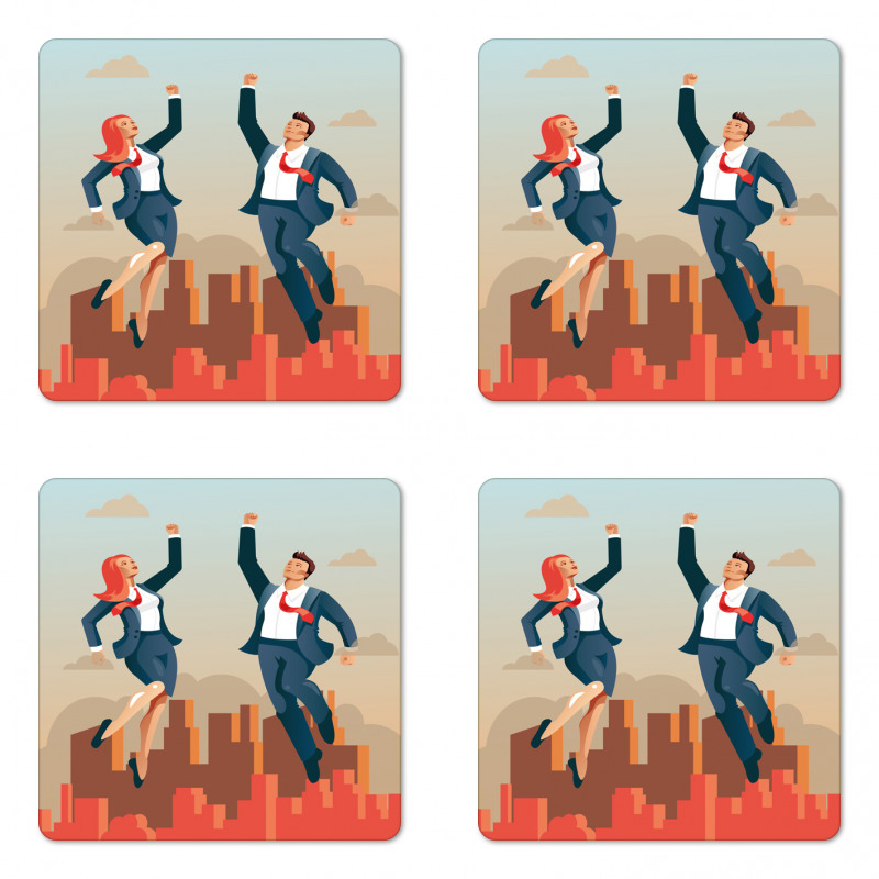 Formal Man and Woman City Coaster Set Of Four