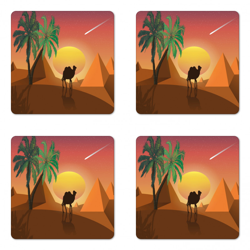 Camels Pyramids and Palms Coaster Set Of Four