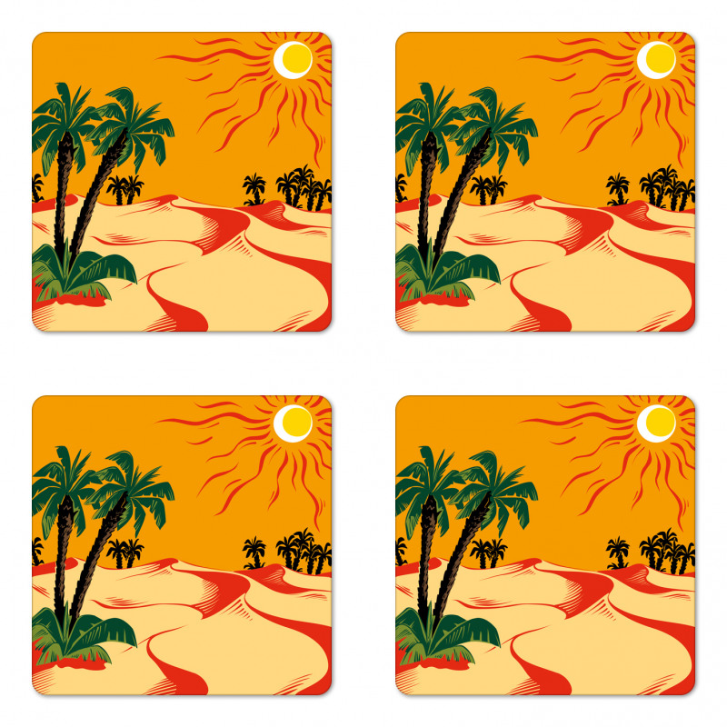 Wind Rippled Sand and Trees Coaster Set Of Four