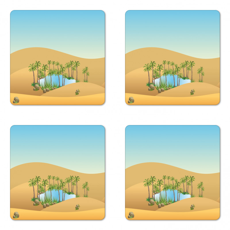 Sand Dunes Lake and Trees Coaster Set Of Four