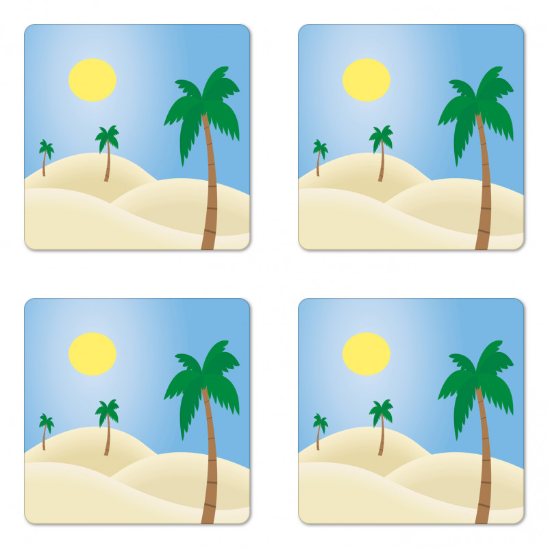 Palm Trees and a Sunny Sky Coaster Set Of Four