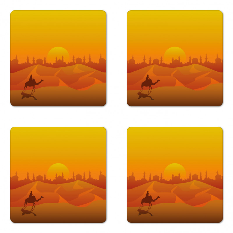 Dramatic Desert in Tangerine Coaster Set Of Four