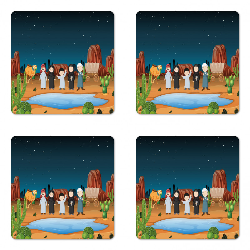 Eastern Traditional Family Coaster Set Of Four