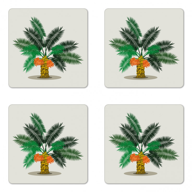 Tropical Oasis Leaves Coaster Set Of Four