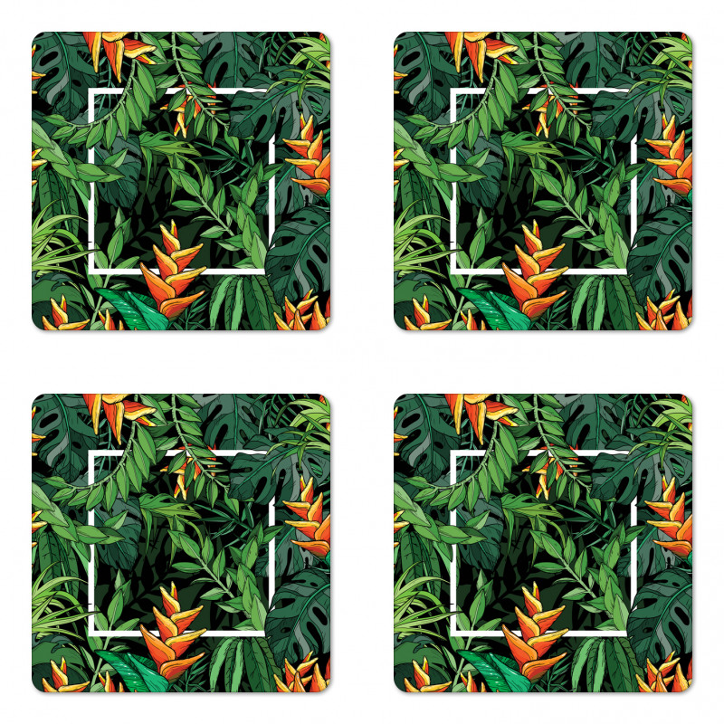 Modern Jungle Square Coaster Set Of Four