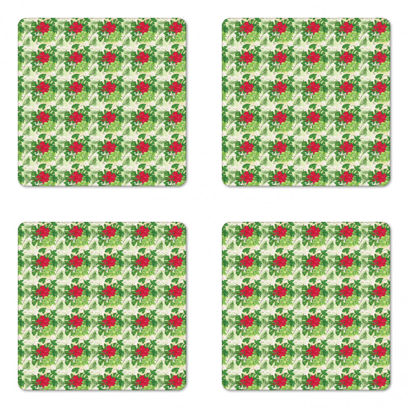 Rhythmic Vivid Bouquet Coaster Set Of Four