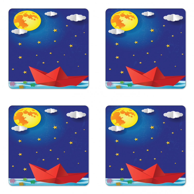 Origami Style Boat Coaster Set Of Four