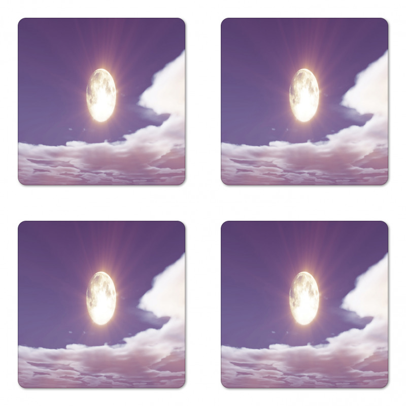 Dramatic Moon and Clouds Coaster Set Of Four