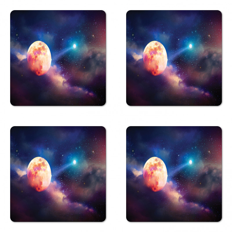 Cosmic Scene with Planets Coaster Set Of Four