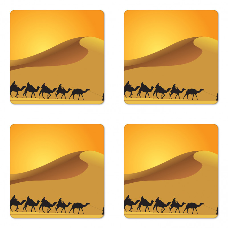 Camel Caravan Sahara Desert Coaster Set Of Four