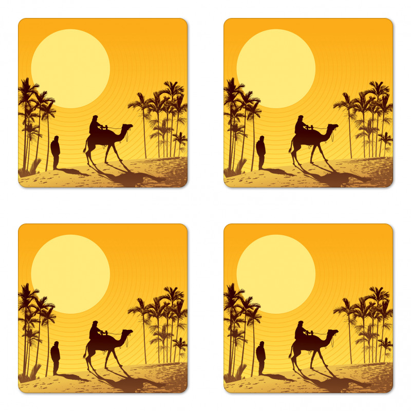 Camel Men and Palms Coaster Set Of Four