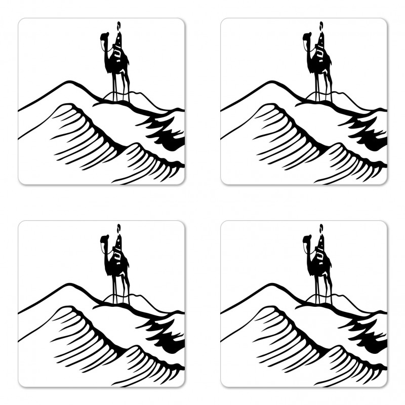 Monochromatic Man on Camel Coaster Set Of Four