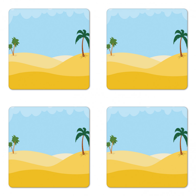 Tropical Palms on Desert Sky Coaster Set Of Four