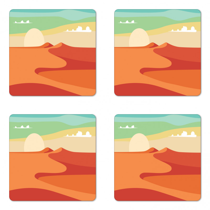 Abstract Desert and Sky Art Coaster Set Of Four