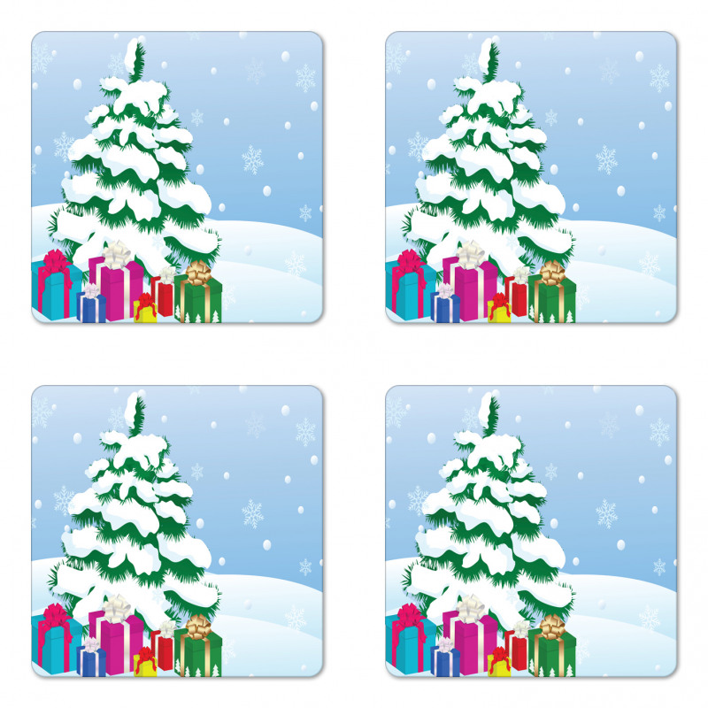 Presents Under a Tree Coaster Set Of Four