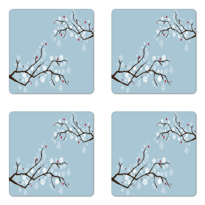 Snowflakes on Branches Coaster Set Of Four