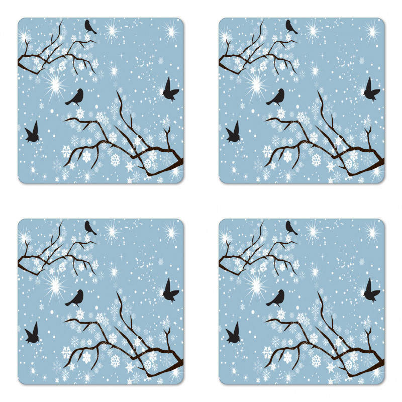 Birds Snowflakes Coaster Set Of Four