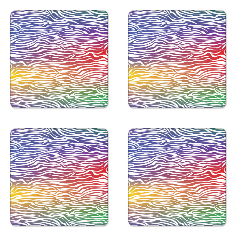 Abstract Zebra Skin Coaster Set Of Four