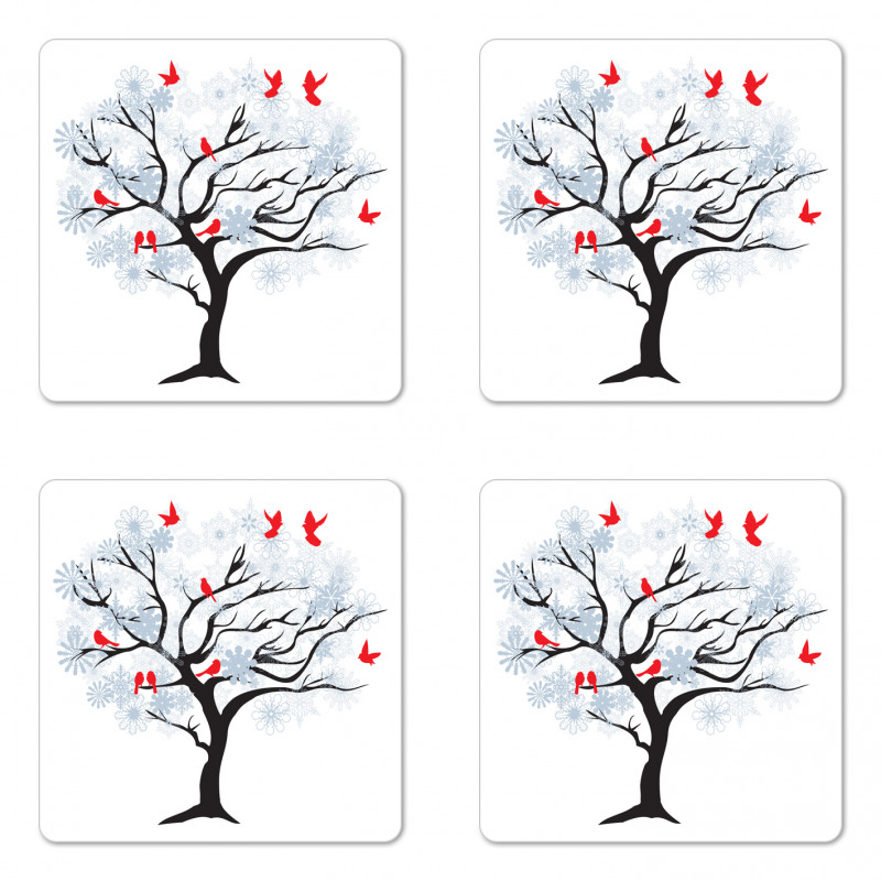 Birds Flying on a Tree Coaster Set Of Four