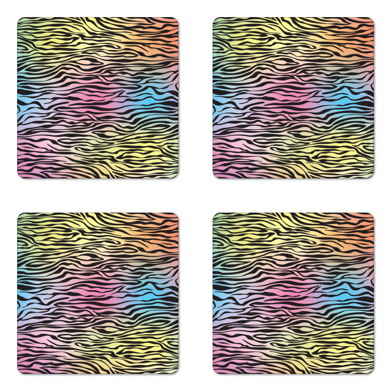 Colorful Wildlife Zebra Coaster Set Of Four