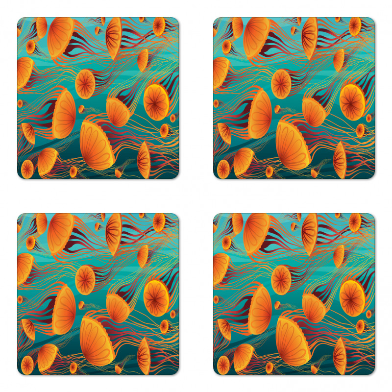 Tangerine Tones Animal Coaster Set Of Four