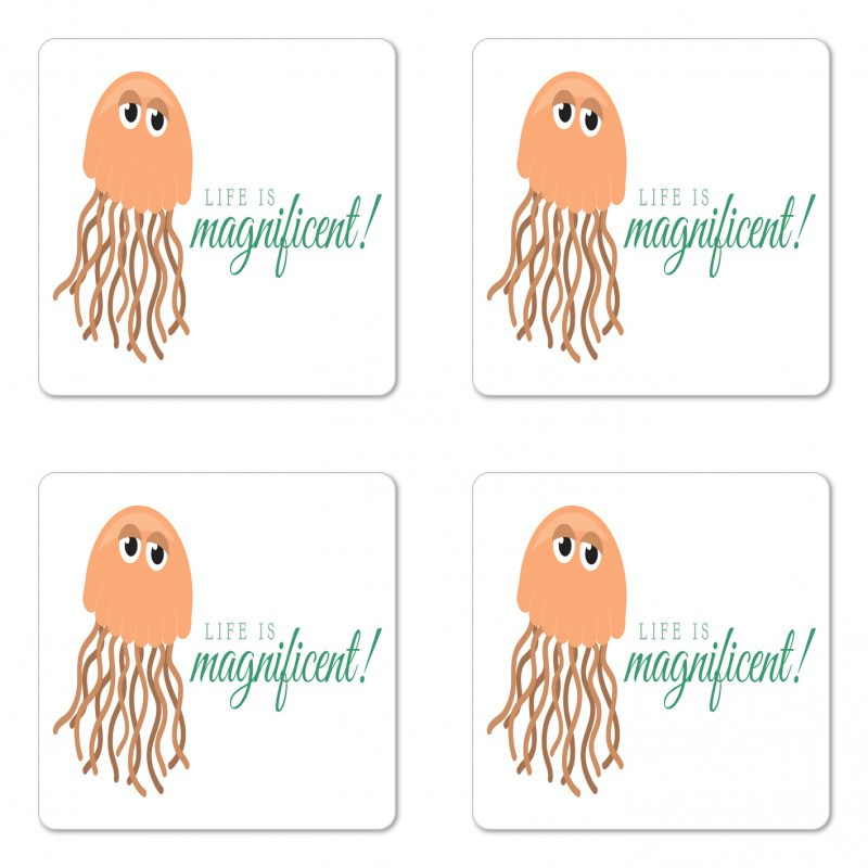 Life is Magnificent Text Coaster Set Of Four