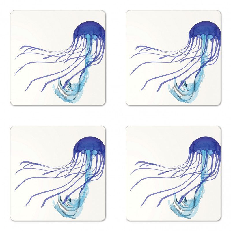 Aquatic Animal Tentacles Coaster Set Of Four