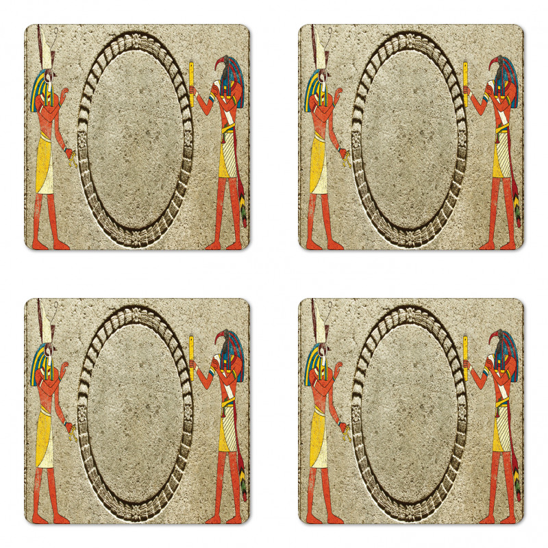 Ethnic Old Stone Coaster Set Of Four