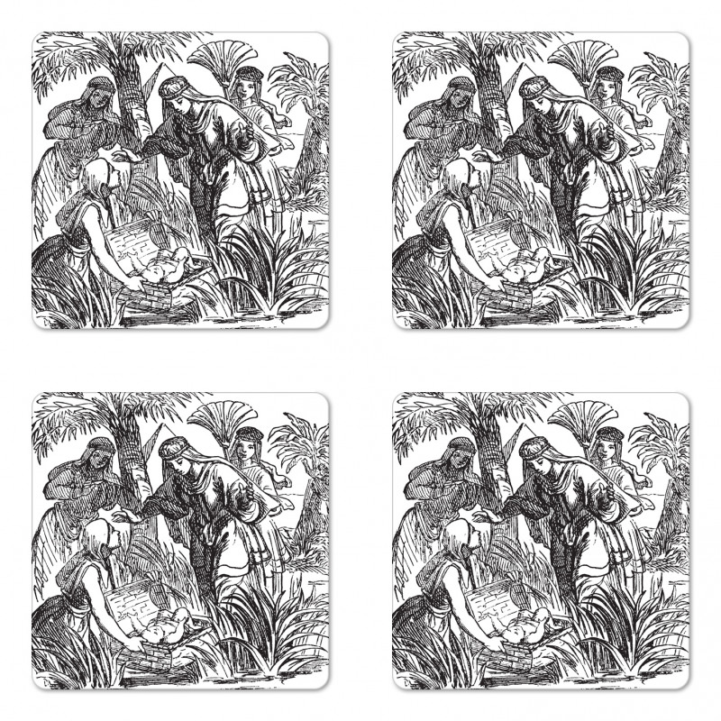 Old Engraving Baby Coaster Set Of Four