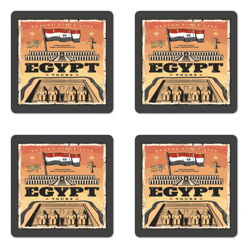 Exotic Tour Flag Coaster Set Of Four