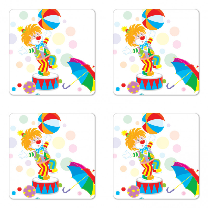 Funny Circus Entertainer Ball Coaster Set Of Four