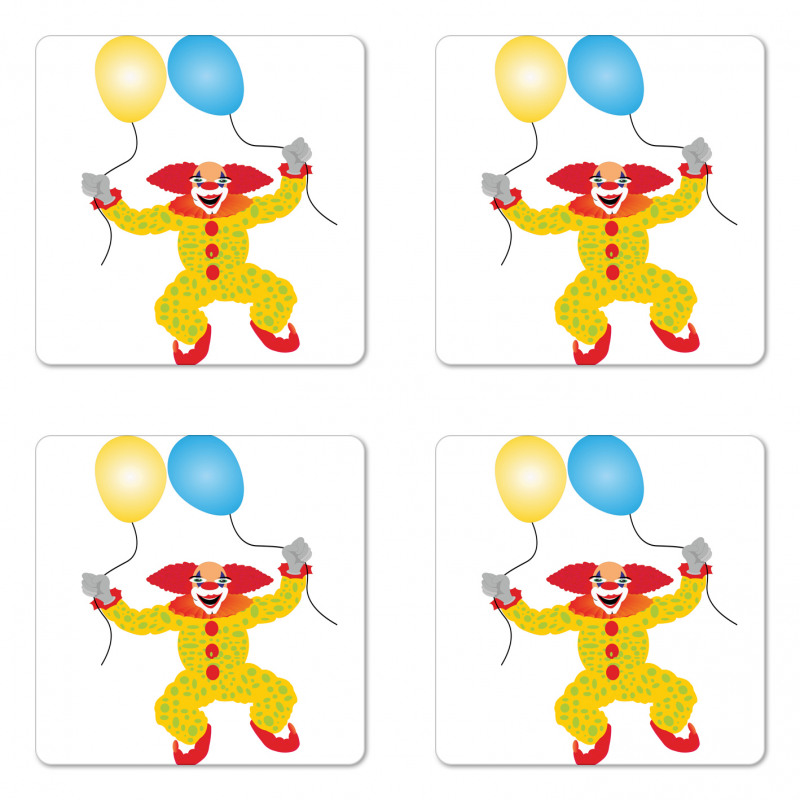 Happy Circus Entertainer Man Coaster Set Of Four