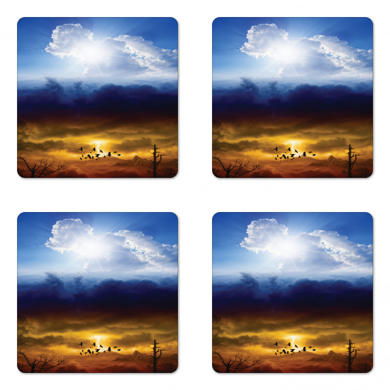 Sun Stormy Sky Heaven Coaster Set Of Four