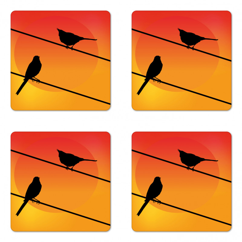 Avian Animal Sunset Coaster Set Of Four