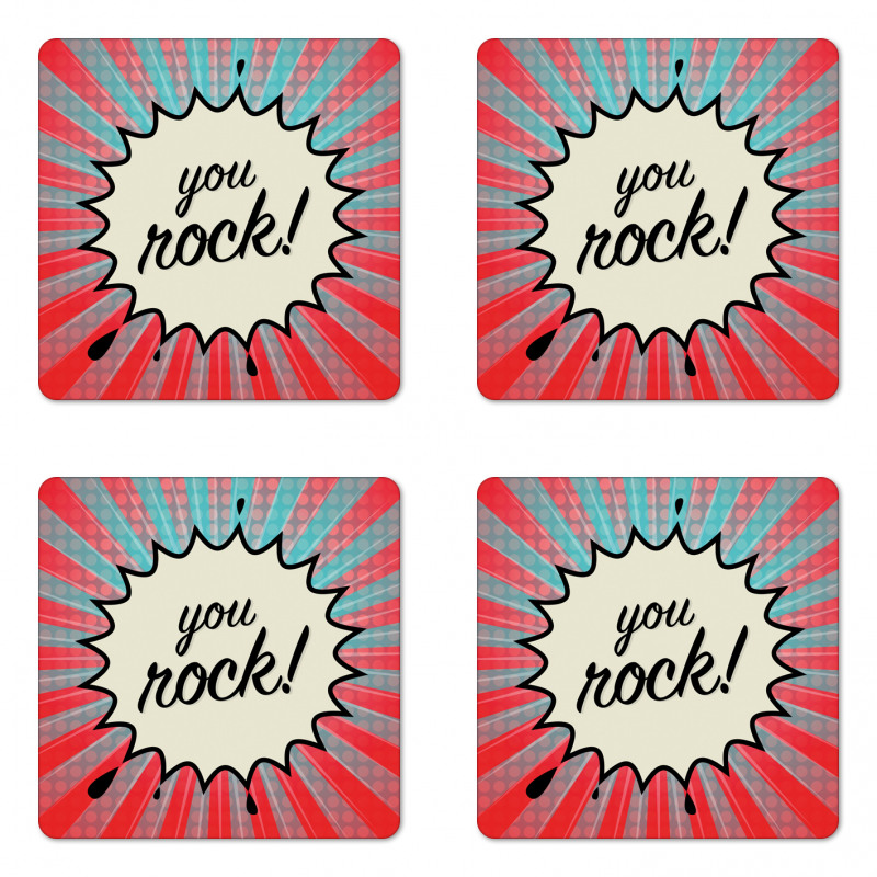 Sunbeams Halftone Graphic Coaster Set Of Four