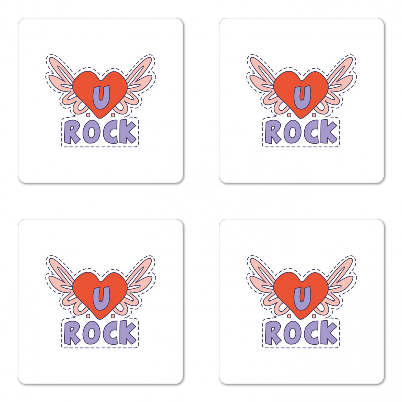 Winged Heart Motivation Coaster Set Of Four