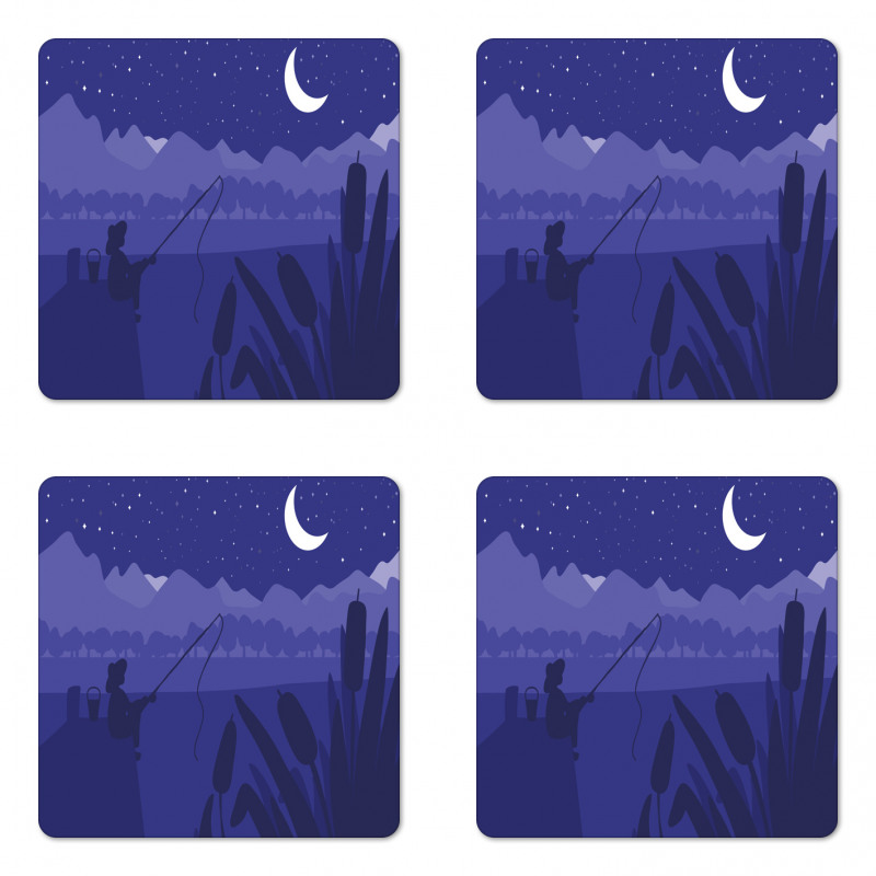 Fisherman Moon River Coaster Set Of Four