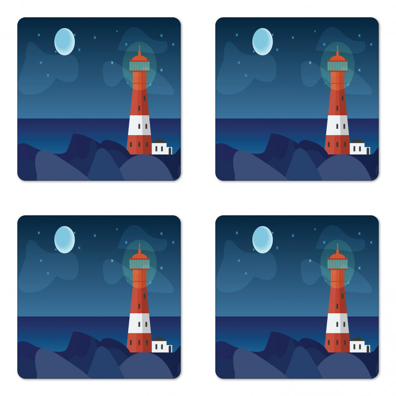 Lighthouse at Night Coaster Set Of Four