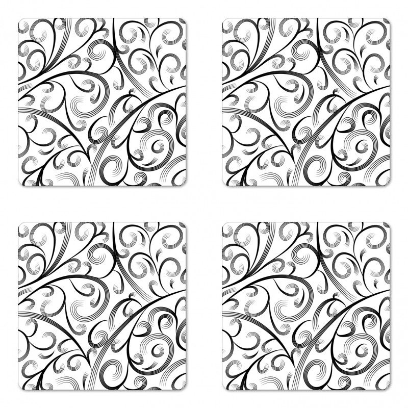 Curvy Lines Art Coaster Set Of Four