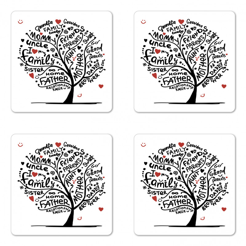 Calligraphic Doodling Coaster Set Of Four